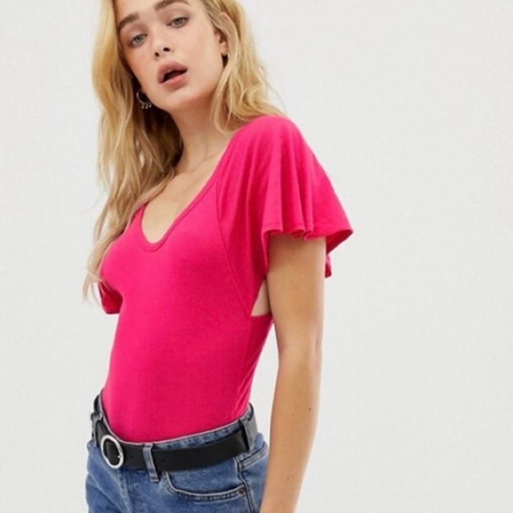 Free People Women's Pink Bodysuit